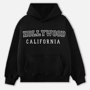 Black Hollywood California Pullover Hoodie